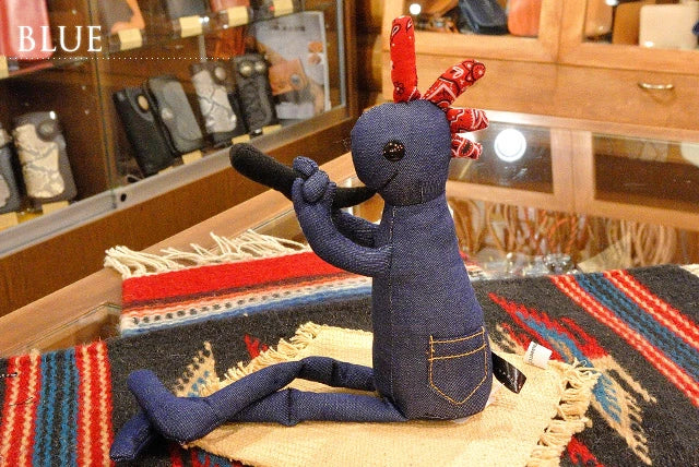 【Kokopelli】 デニムココペリ Mサイズ グリーン レッド ブルー ドール
