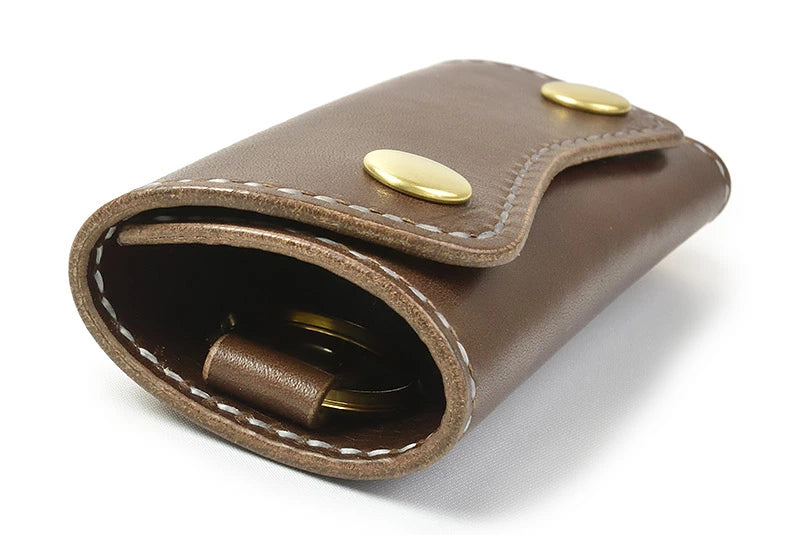 サムライクラフト スマートキーケース 三つ折り 片面オープン・ボタン留めタイプ サドルレザー オイルレザー