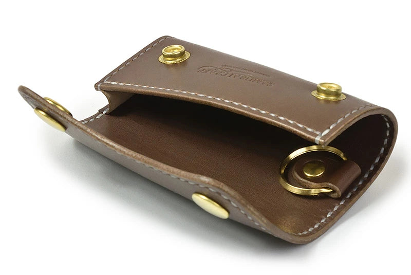 サムライクラフト スマートキーケース 三つ折り 片面オープン・ボタン留めタイプ サドルレザー オイルレザー