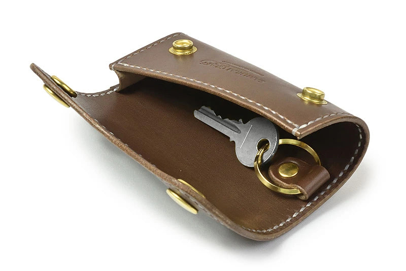 サムライクラフト スマートキーケース 三つ折り 片面オープン・ボタン留めタイプ サドルレザー オイルレザー