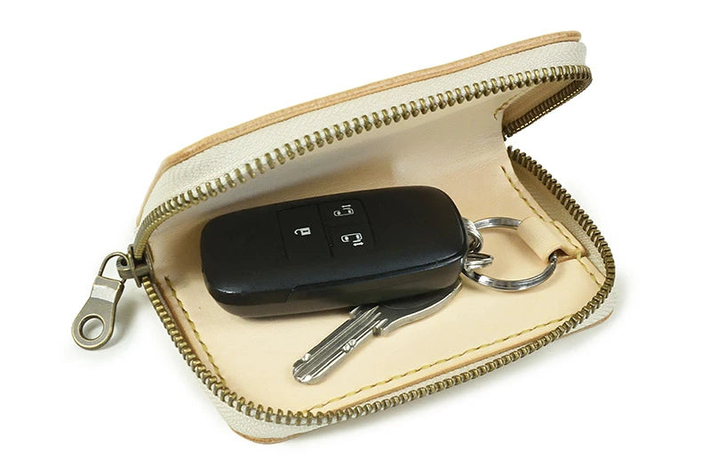 サムライクラフト ラウンドファスナーキーケース スマートキー サドルレザー オイルレザー