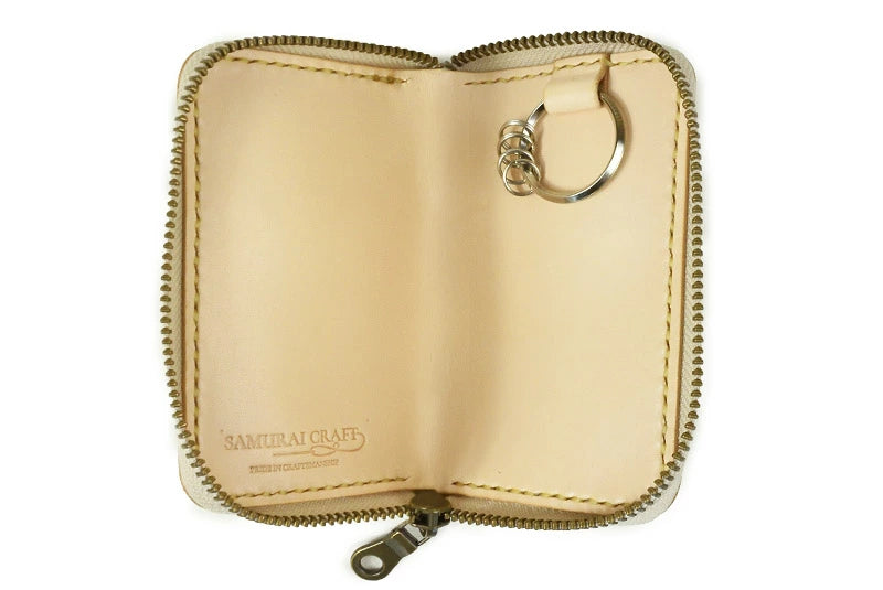 サムライクラフト ラウンドファスナーキーケース スマートキー サドルレザー オイルレザー