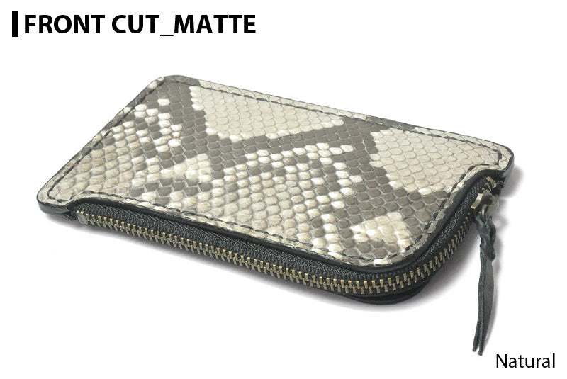 サムライクラフト Lファスナー コインケース ダイヤモンドパイソン フロントカット バックカット マット加工 パール加工