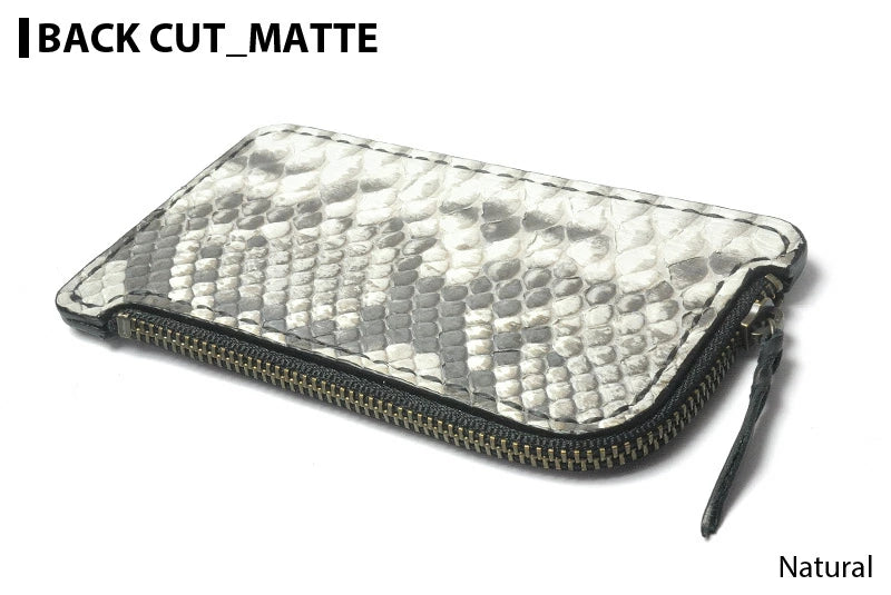 サムライクラフト Lファスナー コインケース ダイヤモンドパイソン フロントカット バックカット マット加工 パール加工