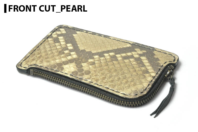 サムライクラフト Lファスナー コインケース ダイヤモンドパイソン フロントカット バックカット マット加工 パール加工
