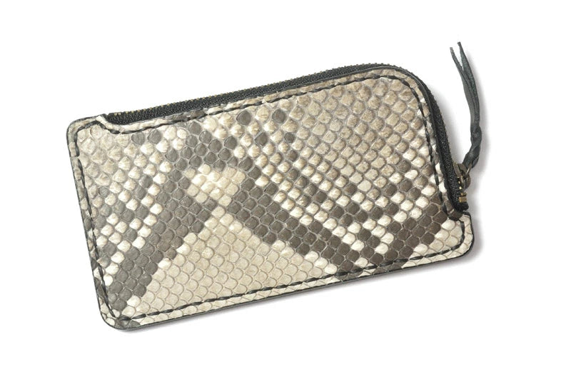 サムライクラフト Lファスナー コインケース ダイヤモンドパイソン フロントカット バックカット マット加工 パール加工