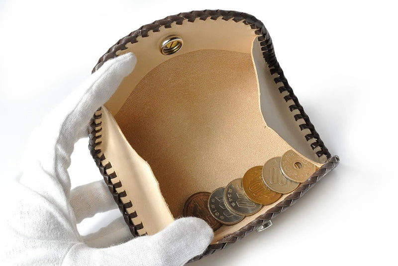 サムライクラフト ボックスコインケース L-2A ボックスタイプ Ｍサイズ サドルレザー ダブルステッチ