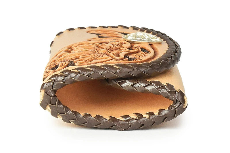 サムライクラフト ボックスコインケース L-2A ボックスタイプ Ｍサイズ シェリダンスタイルカービング ダブルステッチ