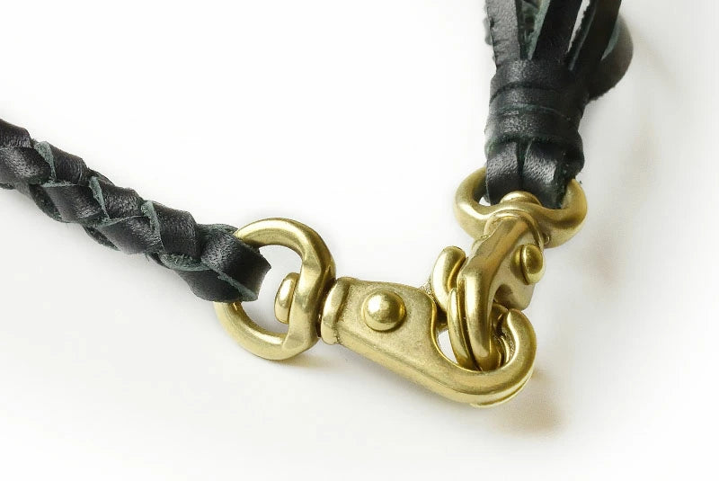 サムライクラフト リーシュコード 4本編み オイルレザー サドルレザー