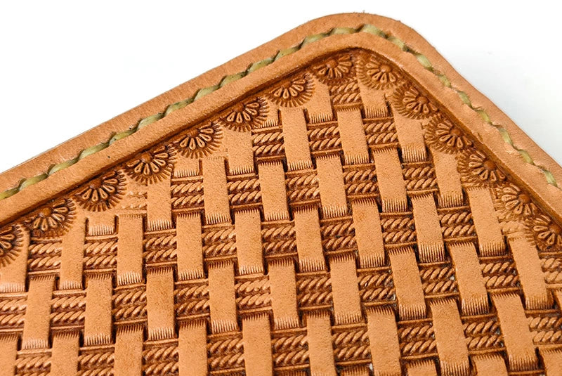 サムライクラフト Lファスナー ハーフウォレット バスケットウィーブスタンピング