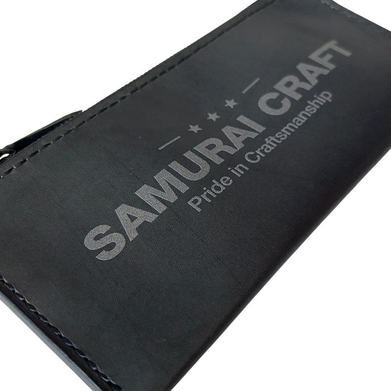 サムライクラフト Lファスナー ロングウォレット ロゴ　ブラック