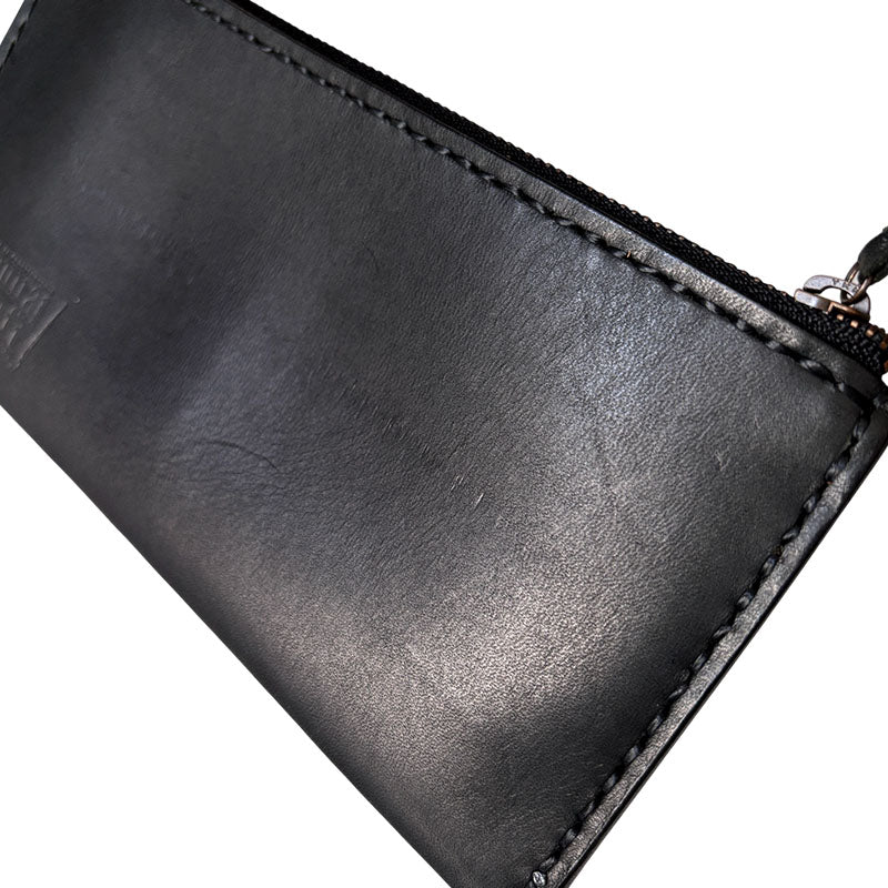 サムライクラフト Lファスナー ロングウォレット ロゴ　ブラック