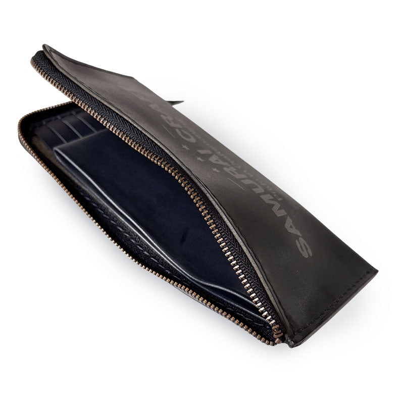 サムライクラフト Lファスナー ロングウォレット ロゴ　ブラック