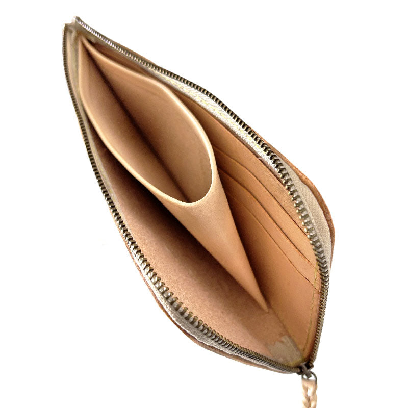 サムライクラフト Lファスナー ロングウォレット サドルレザー ナチュラル