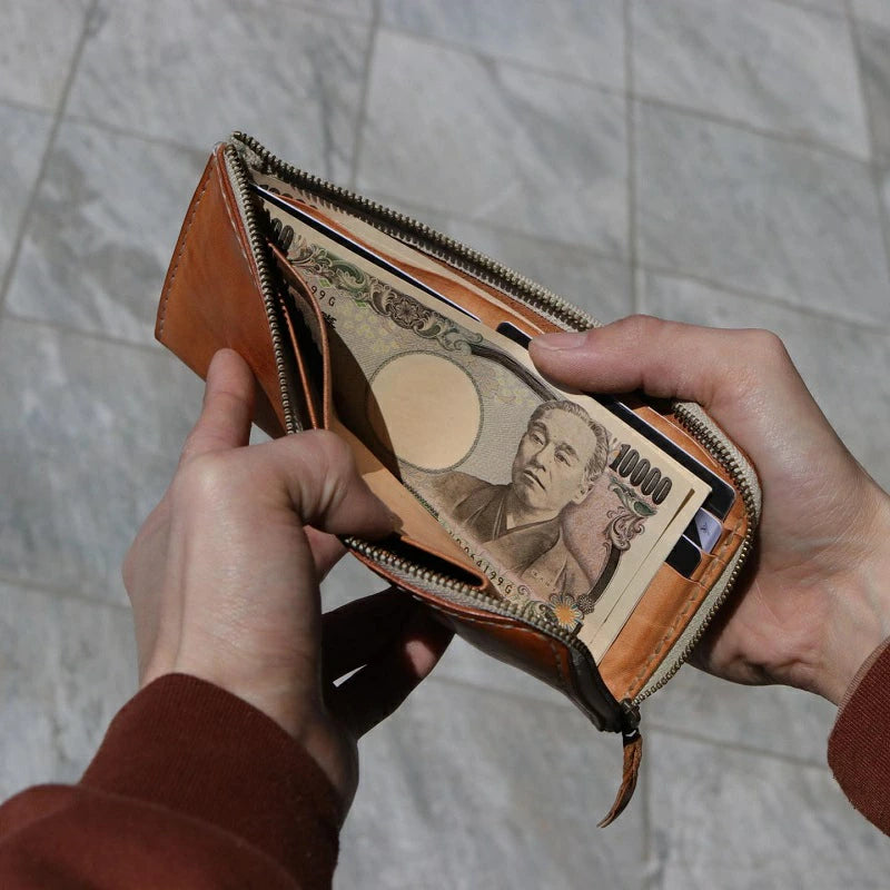 サムライクラフト Lファスナー ロングウォレット サドルレザー オイルレザー