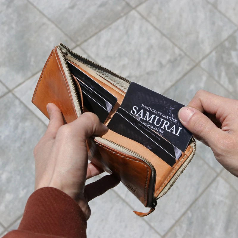 サムライクラフト Lファスナー ロングウォレット サドルレザー オイルレザー