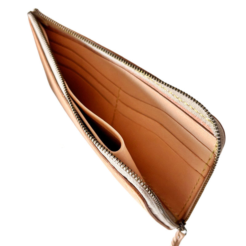 サムライクラフト Lファスナー ロングウォレット サドルレザー ナチュラル