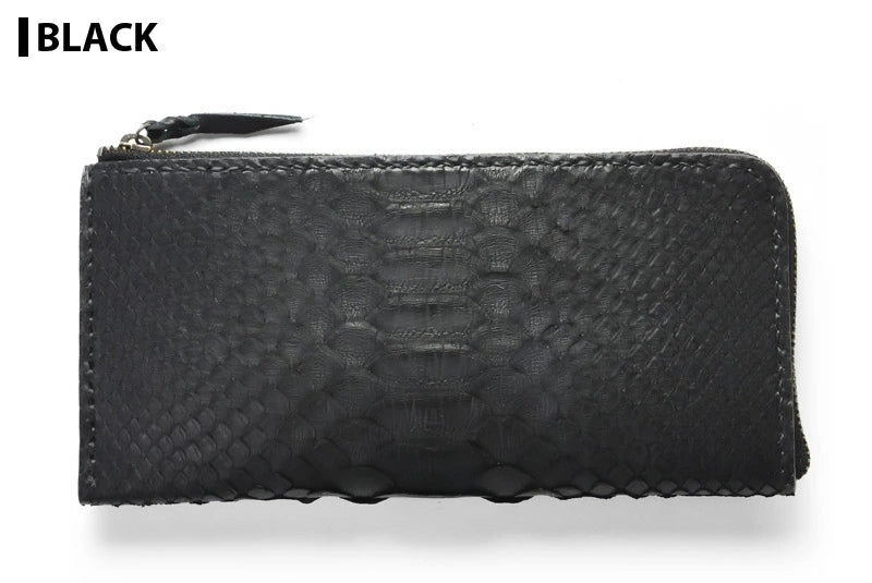 サムライクラフト Lファスナー ロングウォレット ダイヤモンドパイソン バックカット マット加工