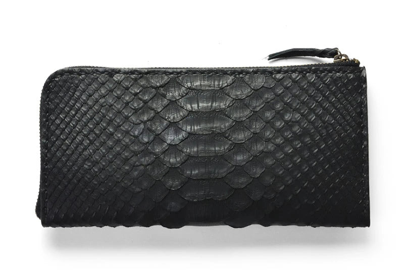 サムライクラフト Lファスナー ロングウォレット ダイヤモンドパイソン バックカット マット加工