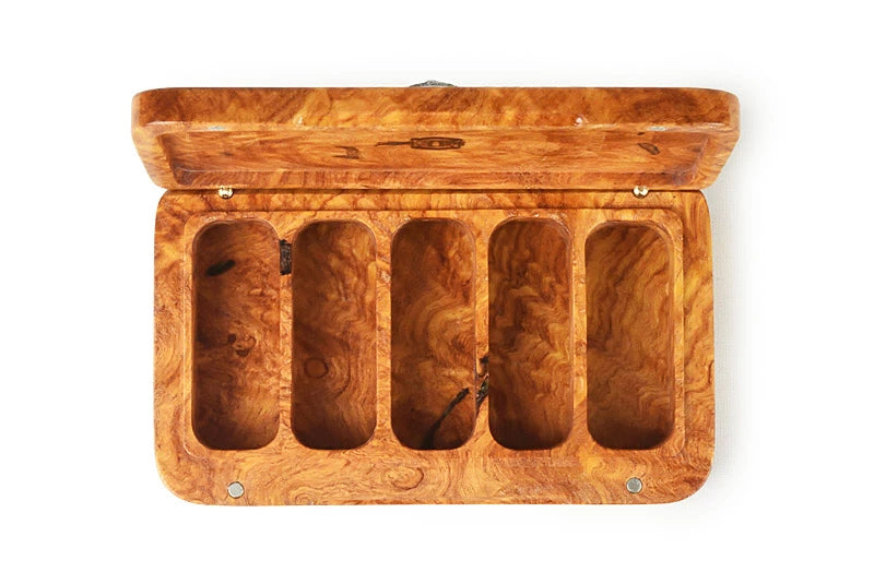 花梨 ルアーケース  5ポケット コンチョ付き 花梨瘤 木製 高級 サムライクラフト オリジナル