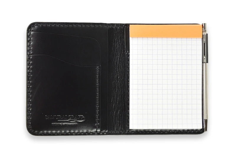 サムライクラフト Rhodia ロディア メモカバー フラップレス リザード ブラック ルガトショルダー