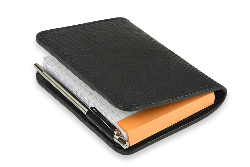 サムライクラフト Rhodia ロディア メモカバー フラップレス リザード ブラック ルガトショルダー
