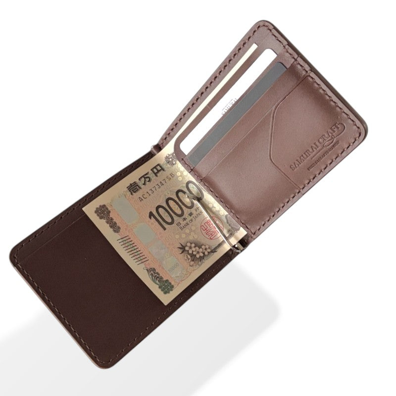 サムライクラフト マネークリップ オイルレザー サドルレザー ベーシック - ブラウン -