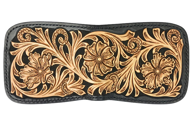 サムライクラフト ハーフウォレット N-1 黒染め シェリダンスタイルカービング アンティーク加工