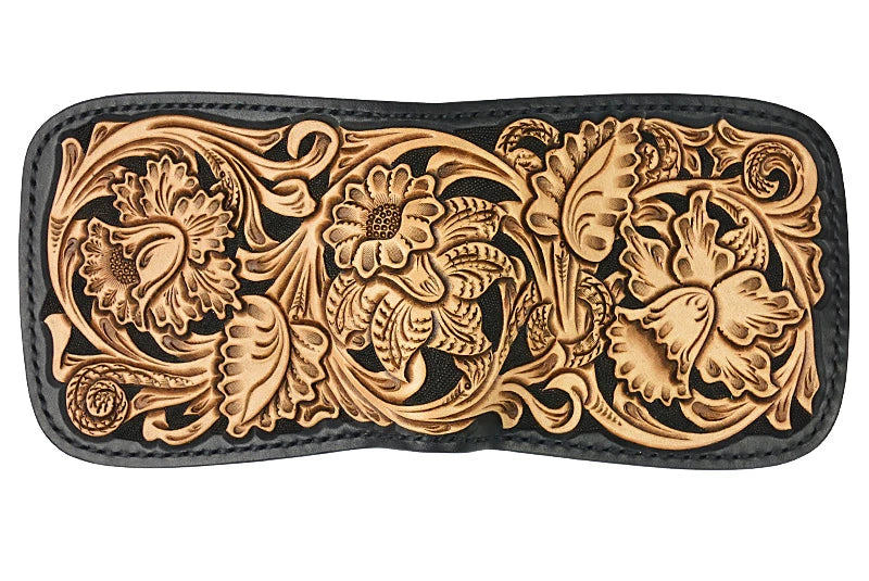 サムライクラフト ハーフウォレット N-1 黒染め シェリダンスタイルカービング アンティーク加工