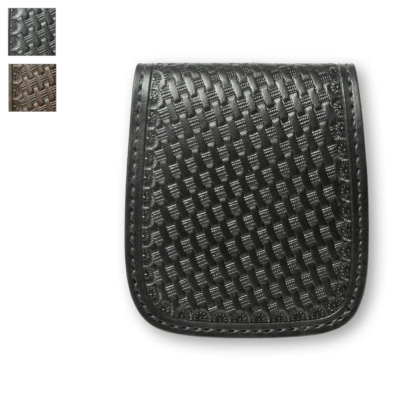 サムライクラフト ハーフウォレット N-1 バスケットウィーブスタンピング 二つ折り財布 ブラック ブラウン