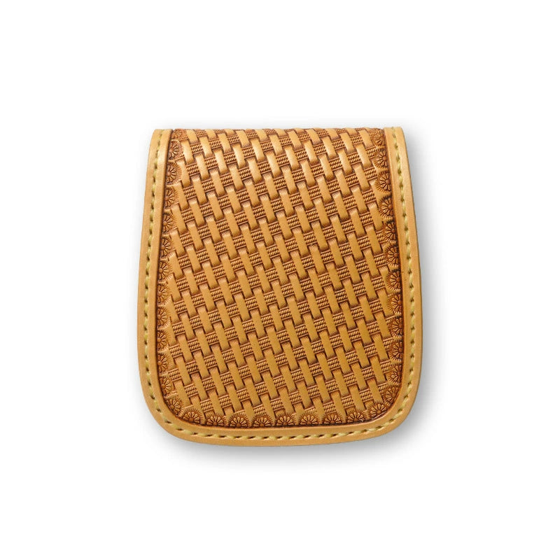 サムライクラフト ハーフウォレット N-1 バスケットウィーブスタンピング 二つ折り財布 ナチュラル タンニング加工