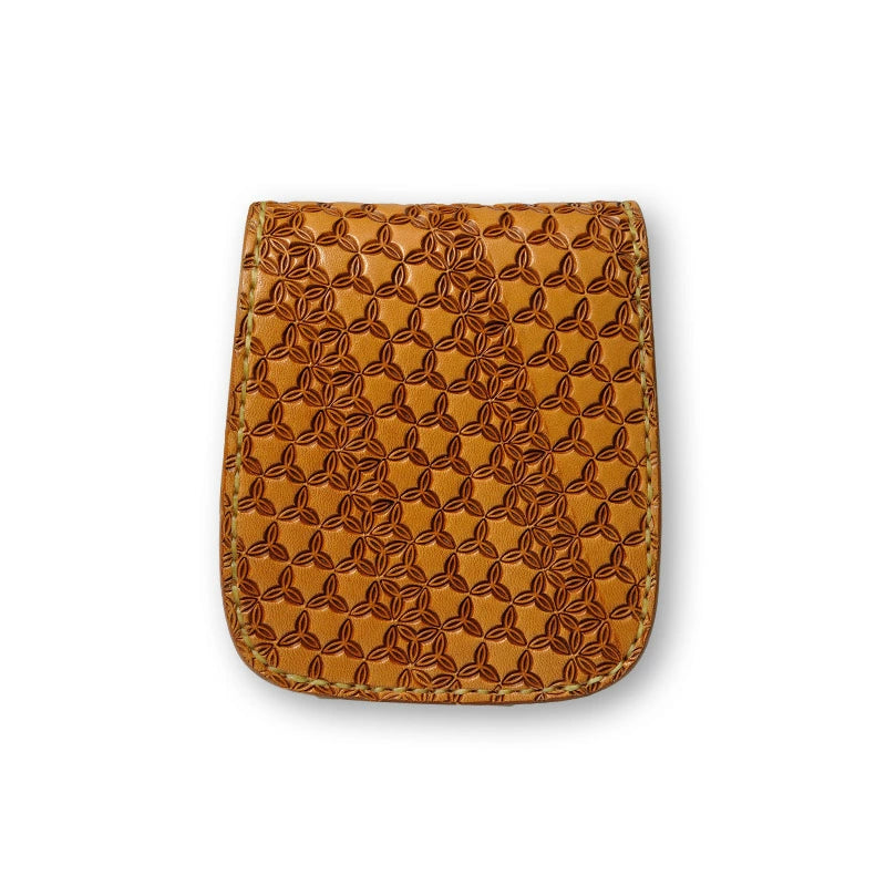 サムライクラフト ハーフウォレット N-1 バスケットウィーブスタンピング 二つ折り財布 ナチュラル タンニング加工