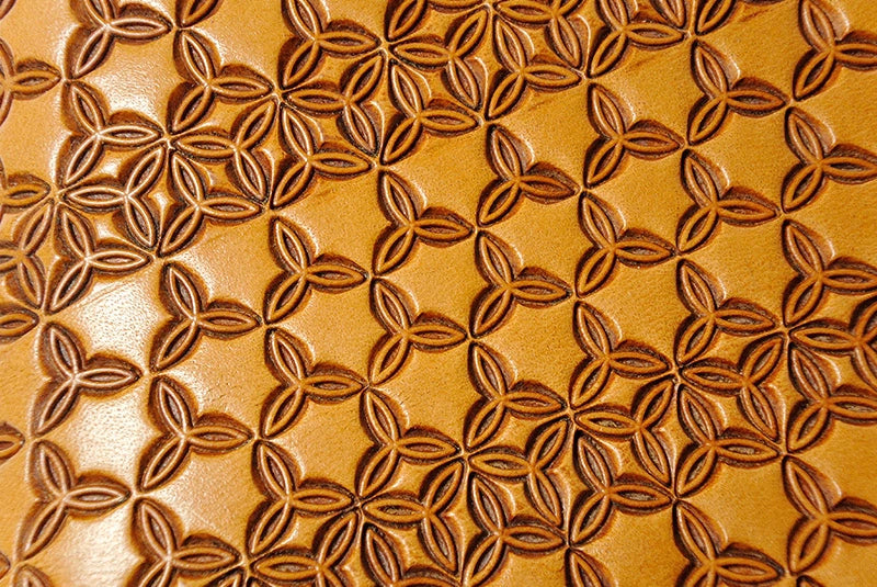 サムライクラフト ハーフウォレット N-1 バスケットウィーブスタンピング 二つ折り財布 ナチュラル タンニング加工