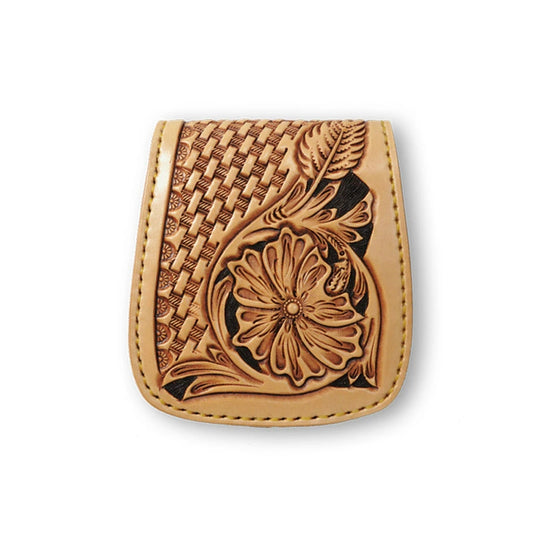 サムライクラフト ハーフウォレット N-1 ナチュラル サドルレザー シェリダンスタイルカービング