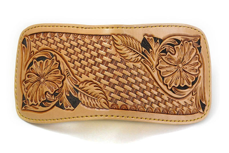 サムライクラフト ハーフウォレット N-1 ナチュラル サドルレザー シェリダンスタイルカービング