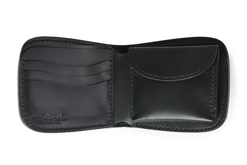 サムライクラフト ハーフウォレット N-1 シャークスキン オイルレザー ブラック