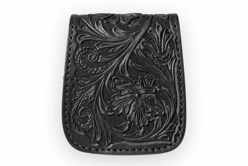 サムライクラフト ハーフウォレット N-1 黒染め シェリダンスタイルカービング