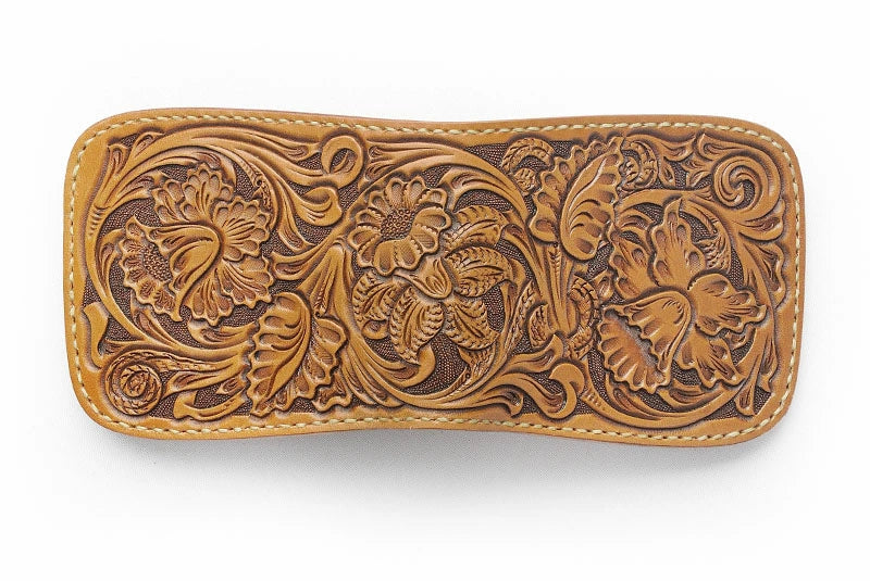 サムライクラフト ハーフウォレット N-1 ナチュラル サドルレザー シェリダンスタイルカービング タンニング加工