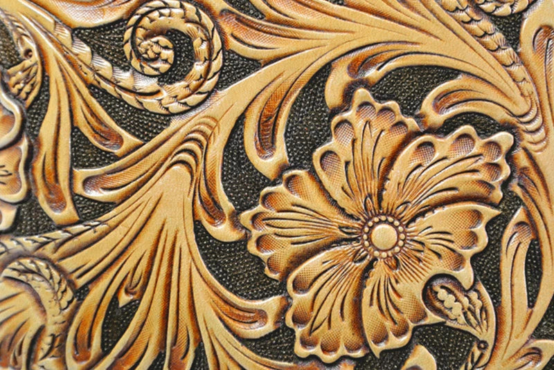 サムライクラフト ハーフウォレット N-1 ナチュラル サドルレザー シェリダンスタイルカービング タンニング