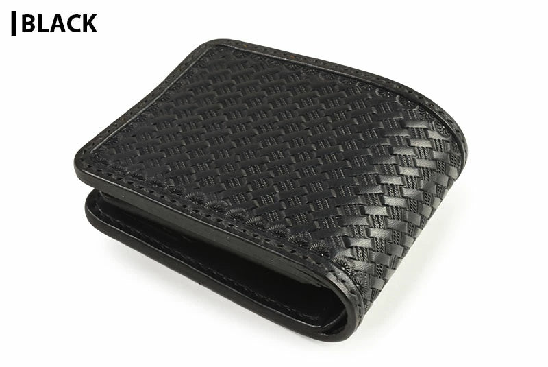 サムライクラフト ハーフウォレット N-1A バスケットウィーブスタンピング サドルレザー オイルレザー