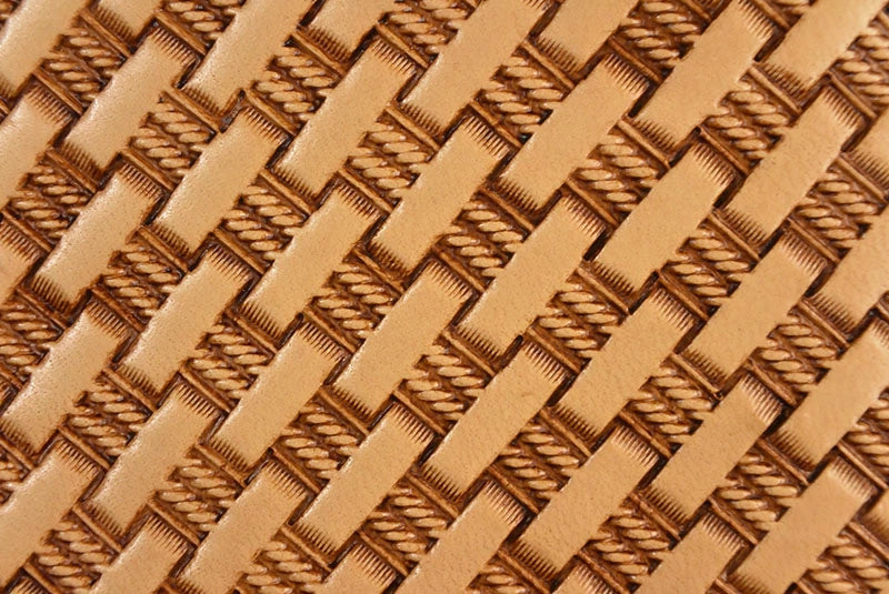 サムライクラフト ハーフウォレット N-1A バスケットウィーブスタンピング サドルレザー オイルレザー