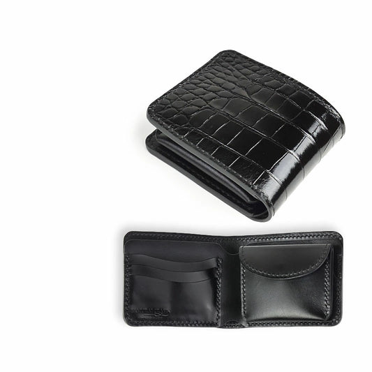 サムライクラフト ハーフウォレット N-1A シャイニングクロコダイル ブラック