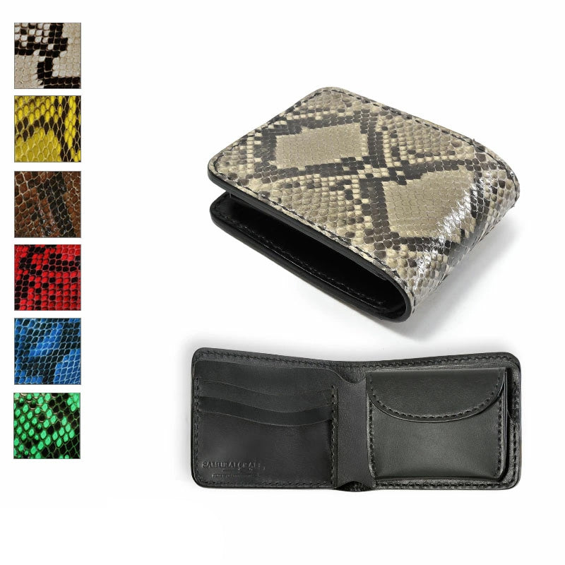 サムライクラフト ハーフウォレット N-1A ダイヤモンドパイソン オイルレザー ブラック