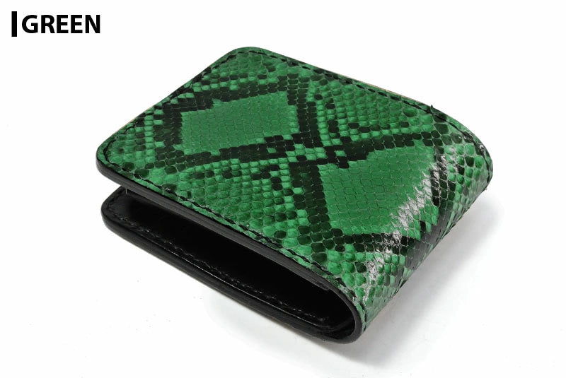 サムライクラフト ハーフウォレット N-1A ダイヤモンドパイソン オイルレザー ブラック