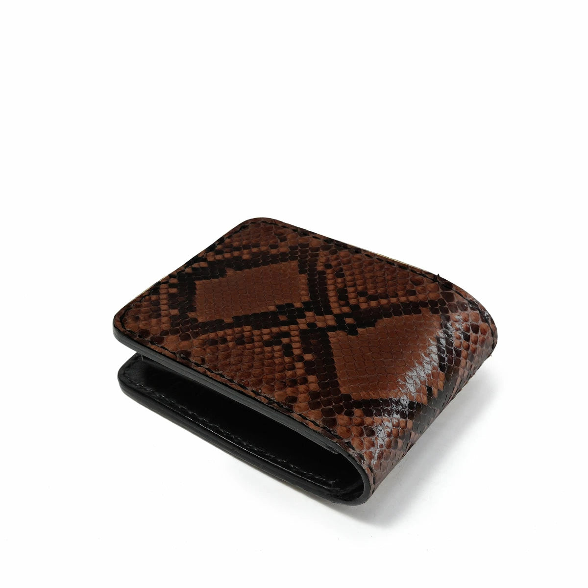 サムライクラフト ハーフウォレット N-1A ダイヤモンドパイソン オイルレザー ブラック