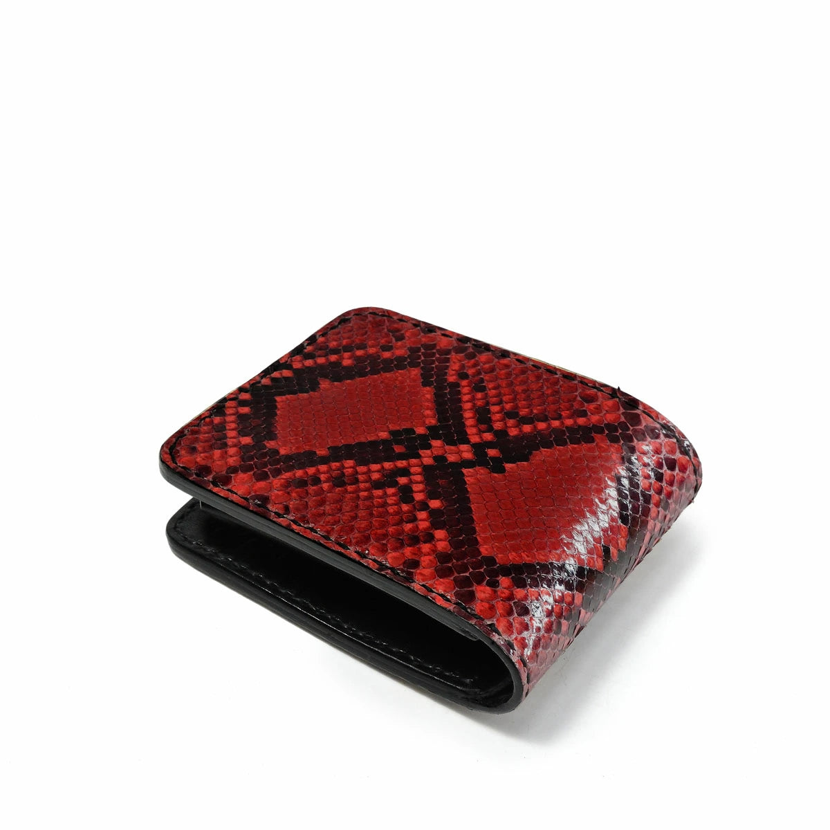 サムライクラフト ハーフウォレット N-1A ダイヤモンドパイソン オイルレザー ブラック