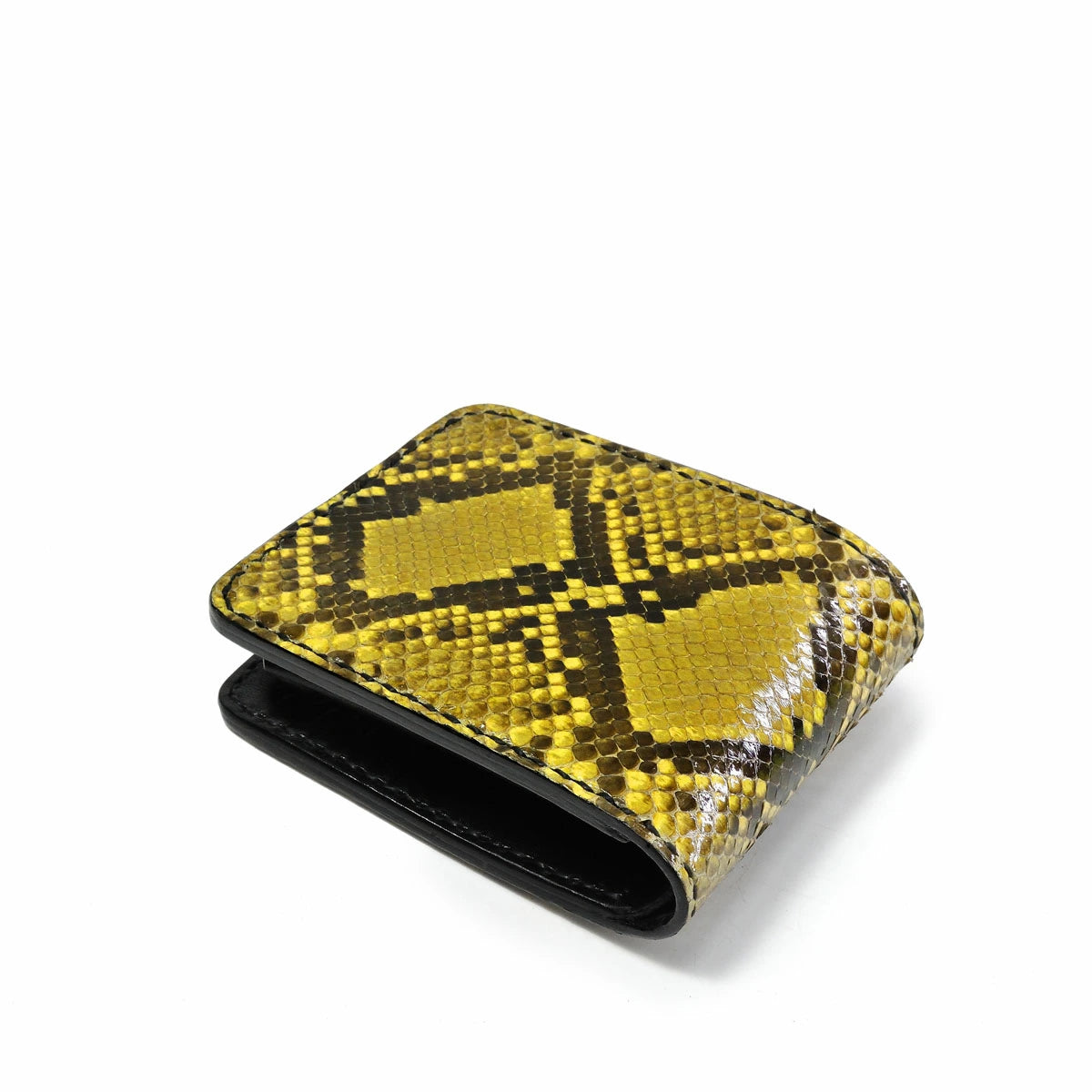 サムライクラフト ハーフウォレット N-1A ダイヤモンドパイソン オイルレザー ブラック