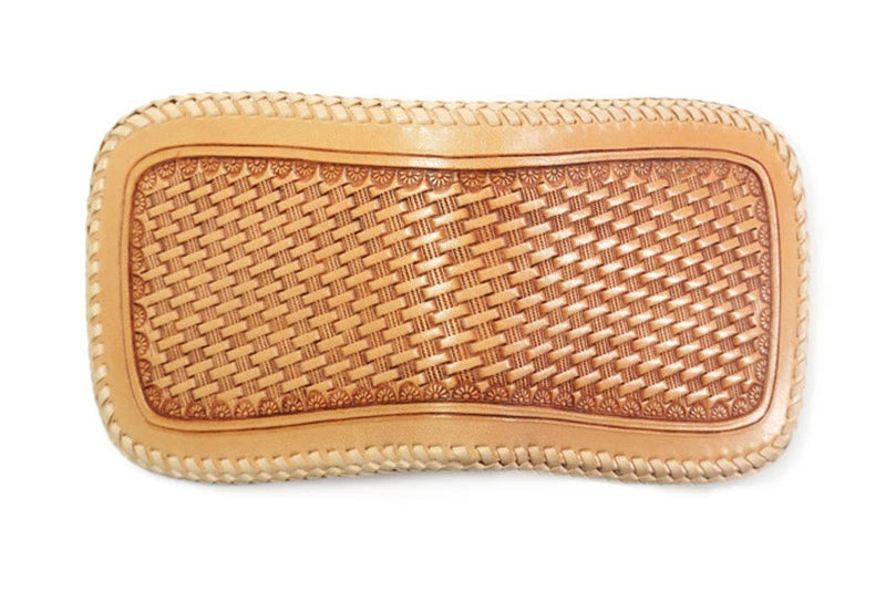 サムライクラフト ハーフウォレット N-1 バスケットウィーブスタンピング ダブルステッチ ナチュラル タンニング加工