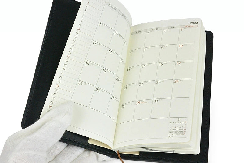 サムライクラフト 縦長手帳カバー シャークスキン オイルレザー 日本能率協会 NOLTY エクセルカジュアル1 1521