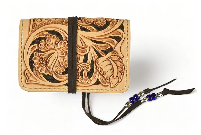 サムライクラフト システム手帳カバー ミニ5穴 バインダー クラウゼ社 M5 シェリダンスタイルカービング コンチョ付き